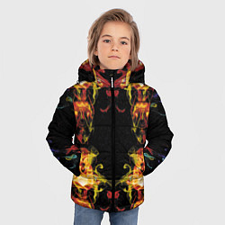 Куртка зимняя для мальчика Жёлто-красные узоры, цвет: 3D-черный — фото 2