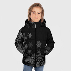 Куртка зимняя для мальчика Красивые белые снежинки, цвет: 3D-красный — фото 2