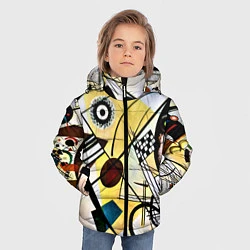 Куртка зимняя для мальчика Поперечная линия - Василий Кандинский, цвет: 3D-красный — фото 2
