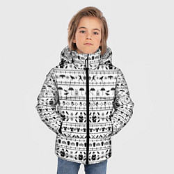 Куртка зимняя для мальчика Black pattern Wednesday Addams, цвет: 3D-светло-серый — фото 2