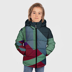 Куртка зимняя для мальчика Геометрическое наложение кубов и фигур, цвет: 3D-красный — фото 2
