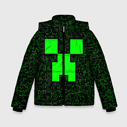 Куртка зимняя для мальчика Minecraft green squares, цвет: 3D-черный