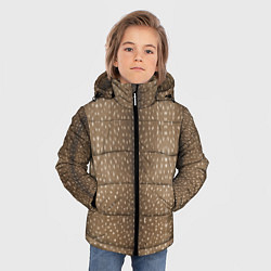 Куртка зимняя для мальчика Текстура шкуры пятнистого оленя, цвет: 3D-черный — фото 2