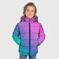 Куртка зимняя для мальчика Розовый с бирюзовым и синим градиент, цвет: 3D-красный — фото 2