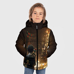 Куртка зимняя для мальчика Уэнсдэй поджог, цвет: 3D-красный — фото 2