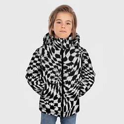 Куртка зимняя для мальчика Пластика шахматной доски, цвет: 3D-светло-серый — фото 2