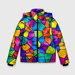 Куртка зимняя для мальчика Разноцветная мозаика, цвет: 3D-черный