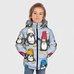 Куртка зимняя для мальчика Смешные пингвины, цвет: 3D-черный — фото 2