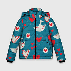 Куртка зимняя для мальчика Корабль любви, цвет: 3D-черный