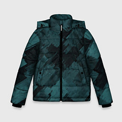 Куртка зимняя для мальчика Полосы синие и чёрные, цвет: 3D-красный