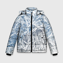 Куртка зимняя для мальчика Абстрактный ледяной паттерн, цвет: 3D-светло-серый