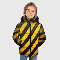 Куртка зимняя для мальчика Черно-желтая опасность, цвет: 3D-светло-серый — фото 2