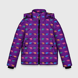 Куртка зимняя для мальчика Разноцветные слоны, цвет: 3D-красный