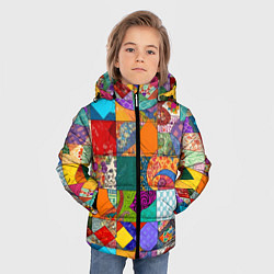 Куртка зимняя для мальчика Разноцветные лоскуты, цвет: 3D-черный — фото 2