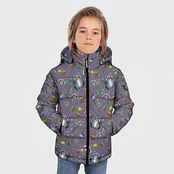 Куртка зимняя для мальчика Енотики паттерн, цвет: 3D-черный — фото 2