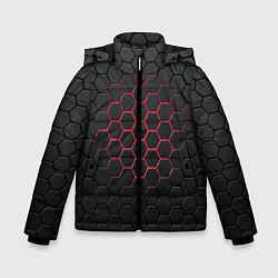 Куртка зимняя для мальчика Сталь броня соты, цвет: 3D-светло-серый