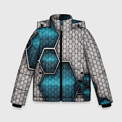 Куртка зимняя для мальчика Cyber texture abstraction, цвет: 3D-красный