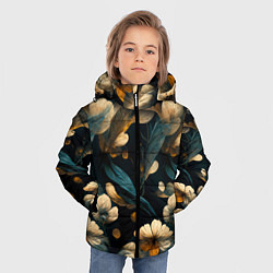 Куртка зимняя для мальчика Узор цветочный паттерн, цвет: 3D-черный — фото 2