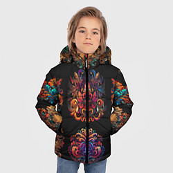 Куртка зимняя для мальчика Русские орнаменты неон, цвет: 3D-черный — фото 2