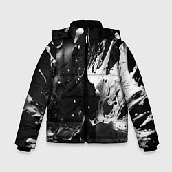Куртка зимняя для мальчика Брызги красок - белая и черная, цвет: 3D-черный
