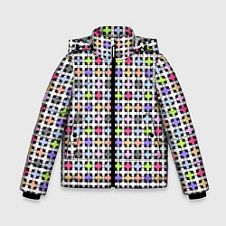 Куртка зимняя для мальчика Разноцветный геометрический рисунок, цвет: 3D-черный