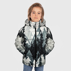 Куртка зимняя для мальчика Абстракция зимнего леса, цвет: 3D-черный — фото 2