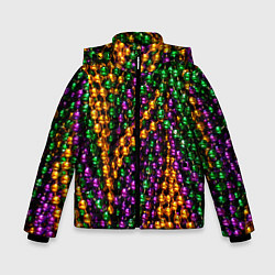 Куртка зимняя для мальчика Разноцветные буссы, цвет: 3D-черный