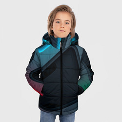 Куртка зимняя для мальчика Абстракция металл, цвет: 3D-красный — фото 2