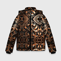 Куртка зимняя для мальчика Золотой узор - паттерн, цвет: 3D-светло-серый