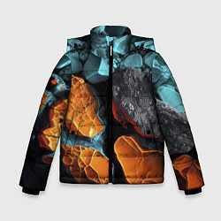Куртка зимняя для мальчика Цветные камни, цвет: 3D-светло-серый