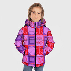 Куртка зимняя для мальчика Цветной круг и круг из точек, цвет: 3D-черный — фото 2