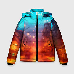 Куртка зимняя для мальчика Пригород Токио-арт, цвет: 3D-черный