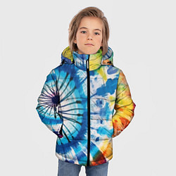 Куртка зимняя для мальчика Арт нейросети в стиле тай-дай, цвет: 3D-черный — фото 2