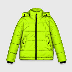 Куртка зимняя для мальчика Лайм цвет: однотонный лаймовый, цвет: 3D-черный