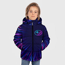 Куртка зимняя для мальчика Subaru neon speed lines, цвет: 3D-черный — фото 2