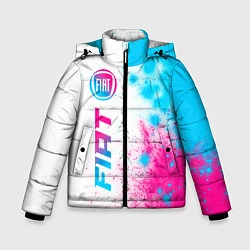Куртка зимняя для мальчика Fiat neon gradient style: по-вертикали, цвет: 3D-черный