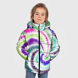 Куртка зимняя для мальчика Тай-дай разноцветный, цвет: 3D-черный — фото 2