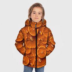 Куртка зимняя для мальчика Сочная текстура из долек апельсина, цвет: 3D-светло-серый — фото 2
