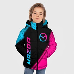 Куртка зимняя для мальчика Mazda - neon gradient: надпись, символ, цвет: 3D-черный — фото 2