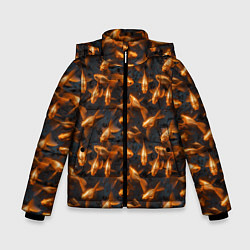 Куртка зимняя для мальчика Паттерн из золотых рыбок, цвет: 3D-светло-серый