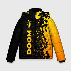 Куртка зимняя для мальчика Doom - gold gradient: по-вертикали, цвет: 3D-черный