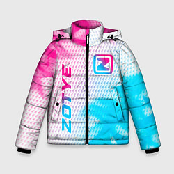 Куртка зимняя для мальчика Zotye neon gradient style: надпись, символ, цвет: 3D-черный