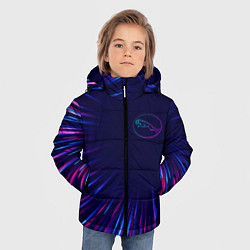 Куртка зимняя для мальчика Jaguar neon speed lines, цвет: 3D-черный — фото 2