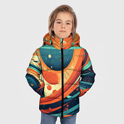 Куртка зимняя для мальчика Абстрактный космический пейзаж: арт нейросети, цвет: 3D-черный — фото 2