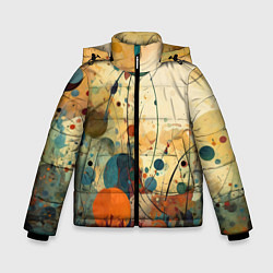 Куртка зимняя для мальчика Абстрактная гранжевая композиция с пятнами: арт не, цвет: 3D-черный