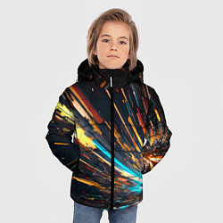Куртка зимняя для мальчика Кубический взрыв, цвет: 3D-светло-серый — фото 2