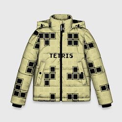 Куртка зимняя для мальчика Тетрис ретро, цвет: 3D-светло-серый