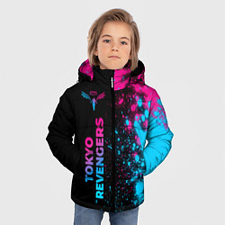 Куртка зимняя для мальчика Tokyo Revengers - neon gradient: по-вертикали, цвет: 3D-черный — фото 2