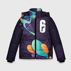 Куртка зимняя для мальчика Rainbow Six graffity splash, цвет: 3D-черный