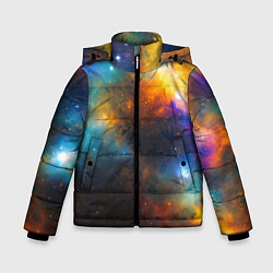 Куртка зимняя для мальчика Небесная картина, цвет: 3D-черный